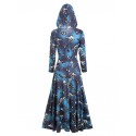 Bat Dinosaur Skeleton Asymmetric Halloween Hooded Dress