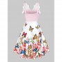 Butterfly Print Lace...