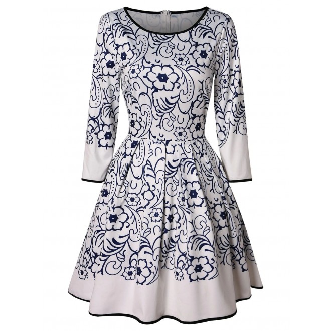 Floral High Waist Mi...