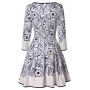 Floral High Waist Mi...