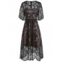Floral Lace Midi Dre...