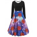 Halloween Print Criss-cross Dress