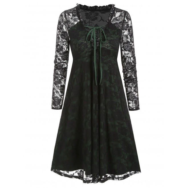 Plunge Neck Lace-up ...