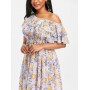 Print Ruffle Skew Co...