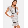 V-neck Floral Lace F...