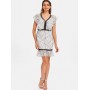 V-neck Floral Lace F...