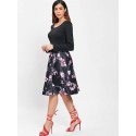 Vintage Floral Print Long Sleeve Dress